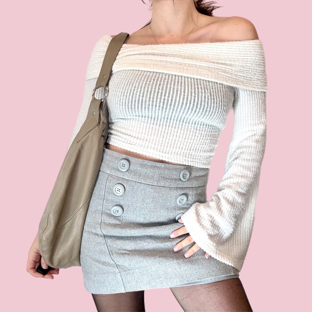 GAP Grey Tweed Mini Skirt a Preppy Cutie (Size 1!)🤩